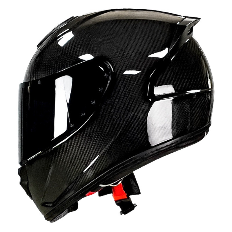 Riding casco de la motocicleta de fibra de carbono motocicleta personalidad ligera cubierta completa cuatro estaciones universal ultra ligero casco completo de los hombres