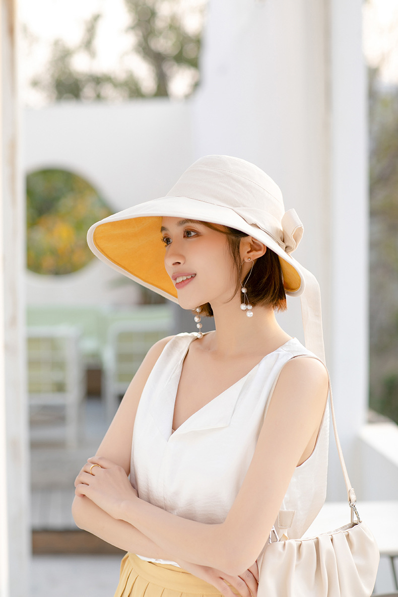 solid color outdoor travel wide brim fashion basin hat  NSCM54369