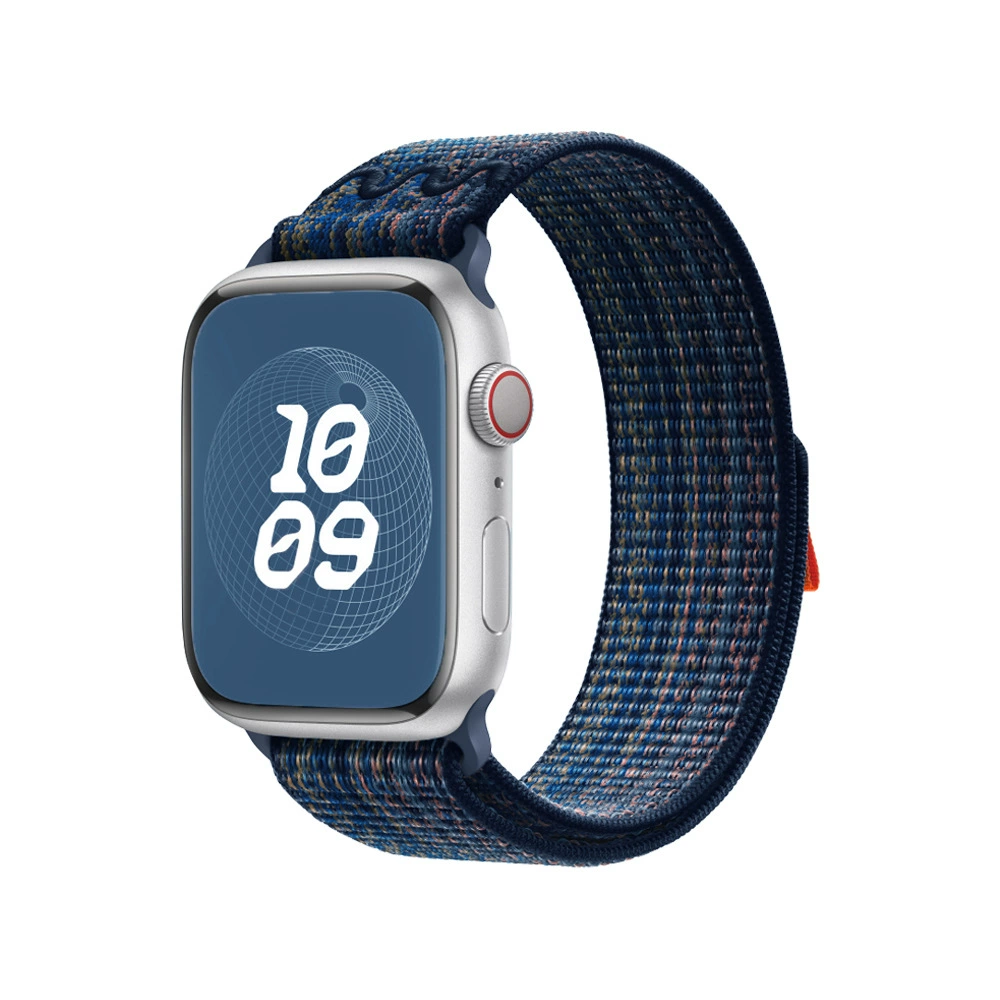 Плетёный нейлоновый браслет для часов (совместим с Apple, Nike), дышащий, размеры 20/22 мм для 38–49 мм