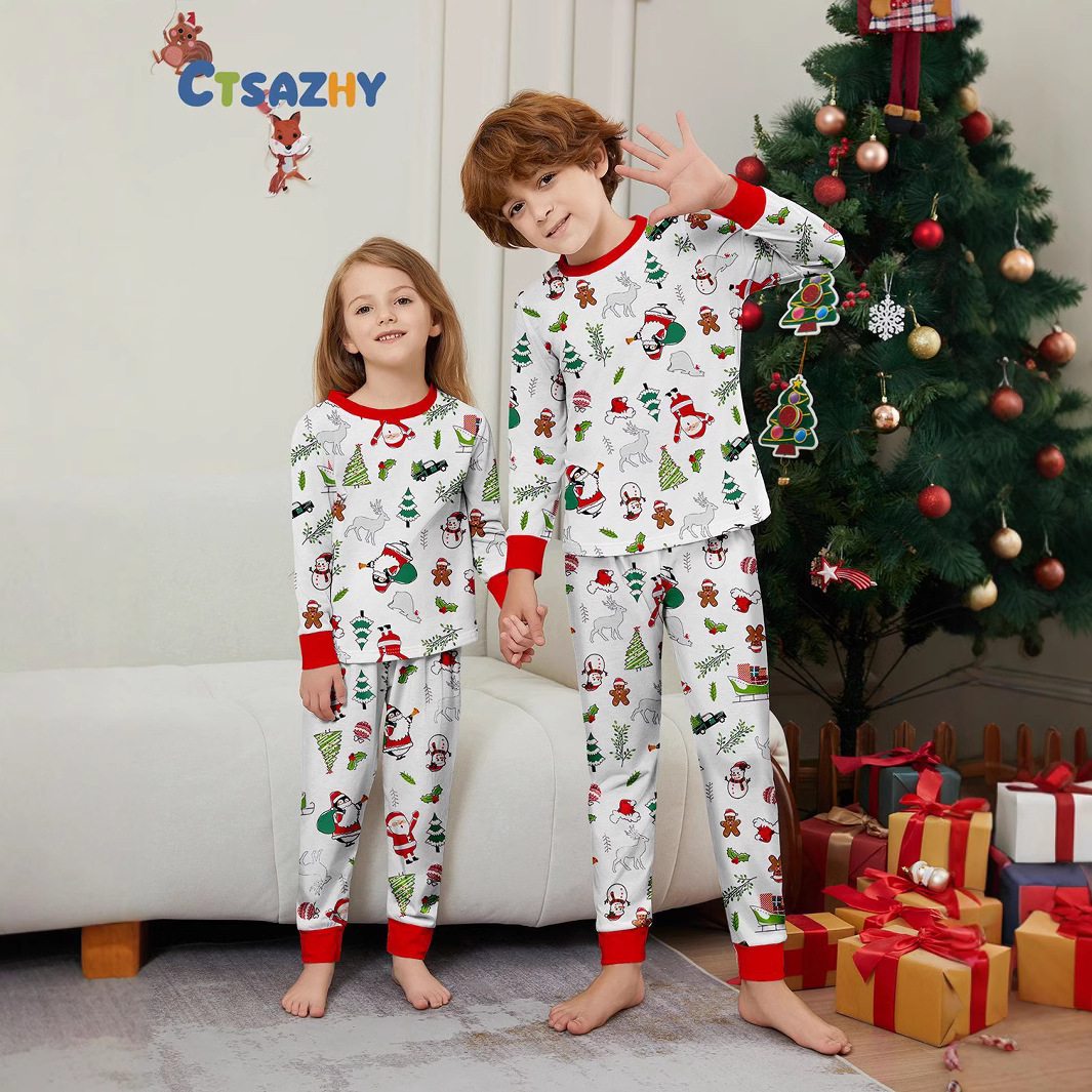 Jõuluvana Lumememm piparkookide mees Jõulu perekleit trükitud koduriided uni_voghion.com