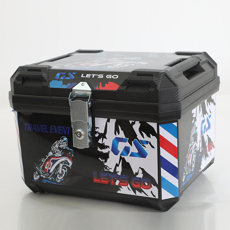 Electric Vehicle Storage Box, Motorcycle Tail Box, Large Capacity, Thickened and Durable, Large Size 47L, Storage for Electric Scooter Trunk