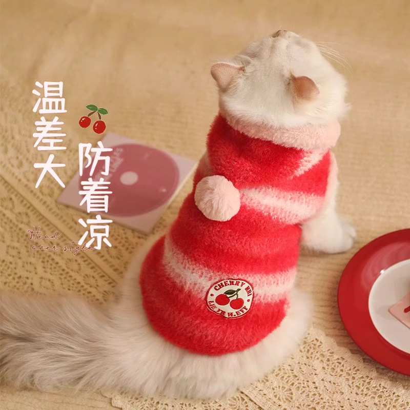 Gato imitación de visón chaleco encapuchado ropa de mascotas Garfield invierno para evitar la pérdida de ropa de invierno para gatos cachorros de invierno
