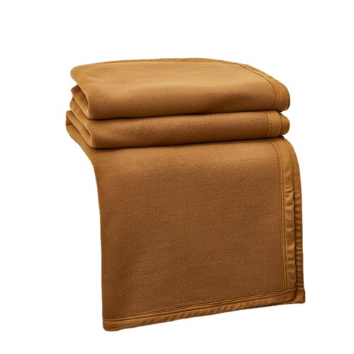 Export wholesale double-sided fleece blanket solid color polyester blanket hotel blanket student civil affairs disaster relief blanket ship blanket