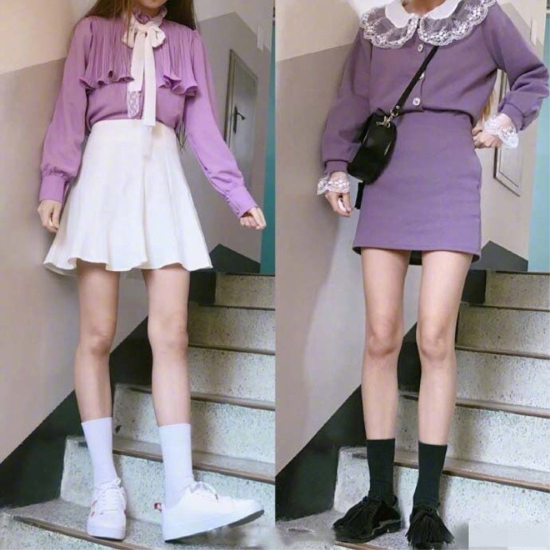 White Japanese brand knee socks