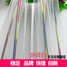 现货3号5号尼龙拉链透明渔网带渐变七彩马卡龙牙尼龙拉链马庄条装