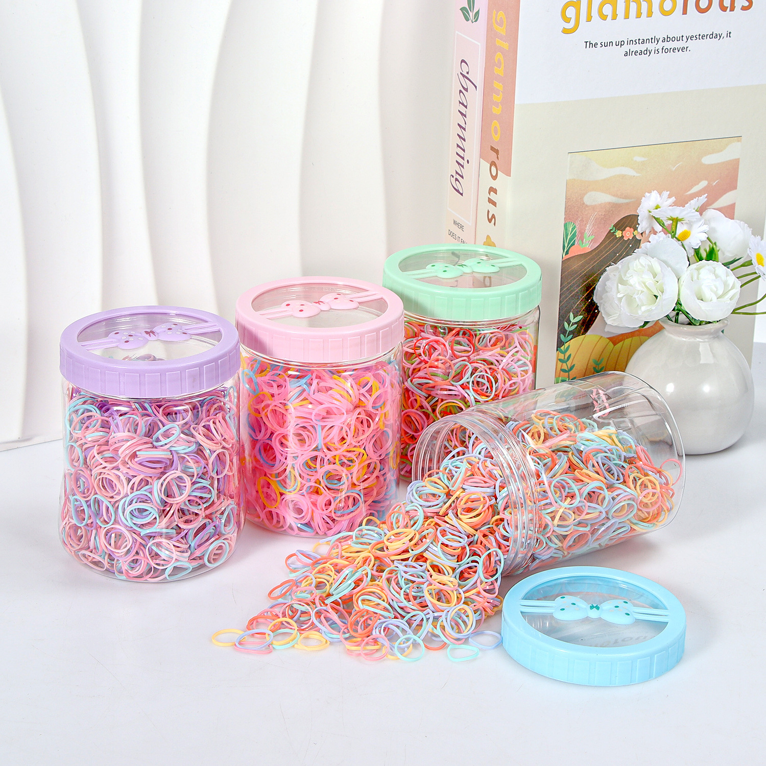 Banda de goma negra para niños, alto valor elástico, duradero, lazo para el cabello, no daña el cabello, anillo para el cabello de goma, accesorios para la cuerda para la cabeza, puesto