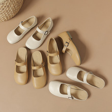 春秋季浅口玛丽珍单鞋女软皮软底2024新款平底鞋夏季小香风豆豆鞋