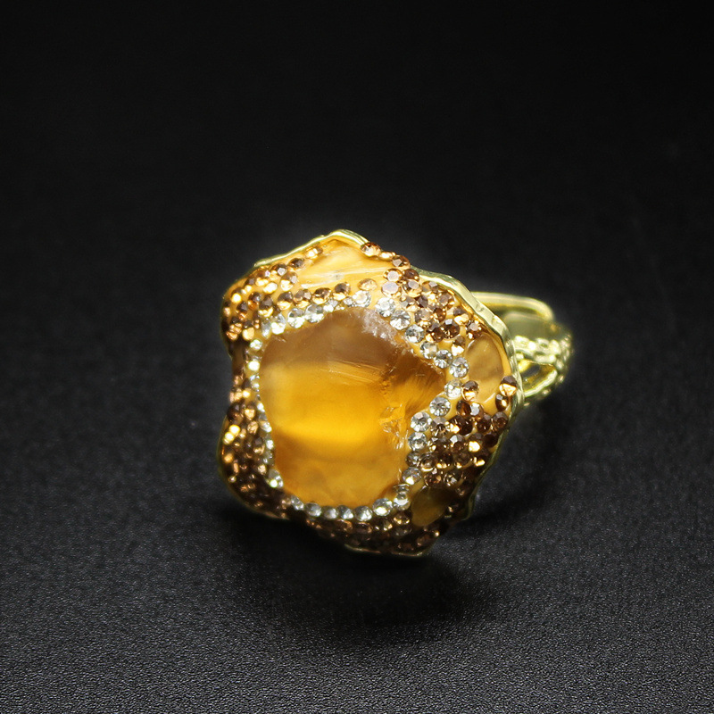 25g Weight Open Rings Classification Adjustable Ring Size 1 Piece Quantity Holiday, Daily Occasion natural stone Material Geometric Pattern Unisex Gender Plating, Healing Design Vintage Style, Classic Style Style Unisex Natural Stone Plating Healing Geometric Open Rings Healing Crystals Jewelry 16