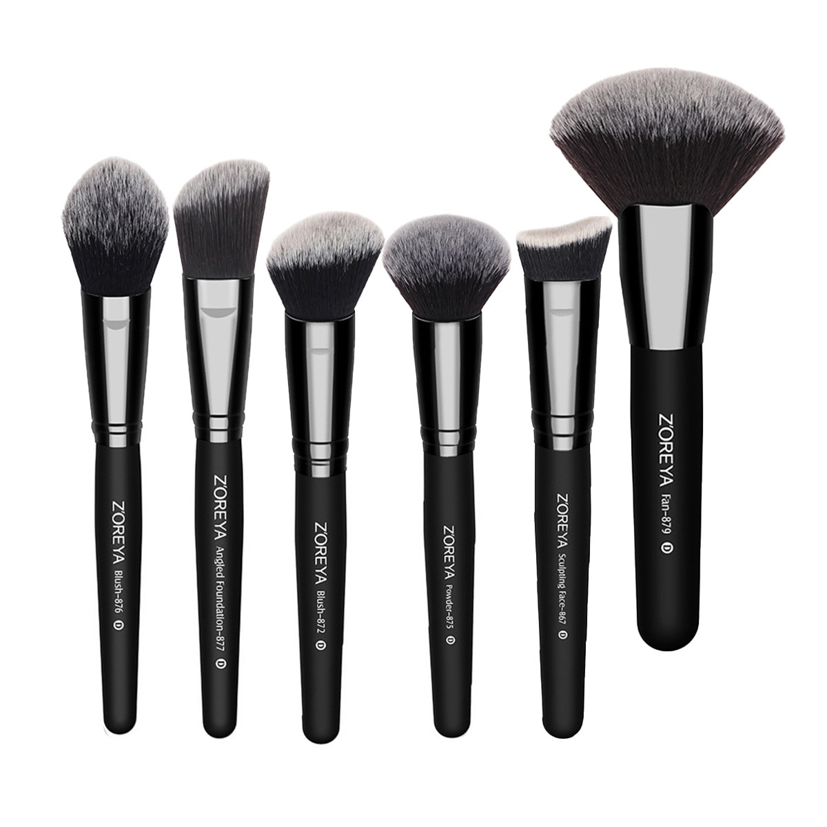 Zhuolya transfronteriza herramientas de belleza pincel de maquillaje negro cepillo de rubor único Cepillo de base en forma especial cepillo suelto al por mayor