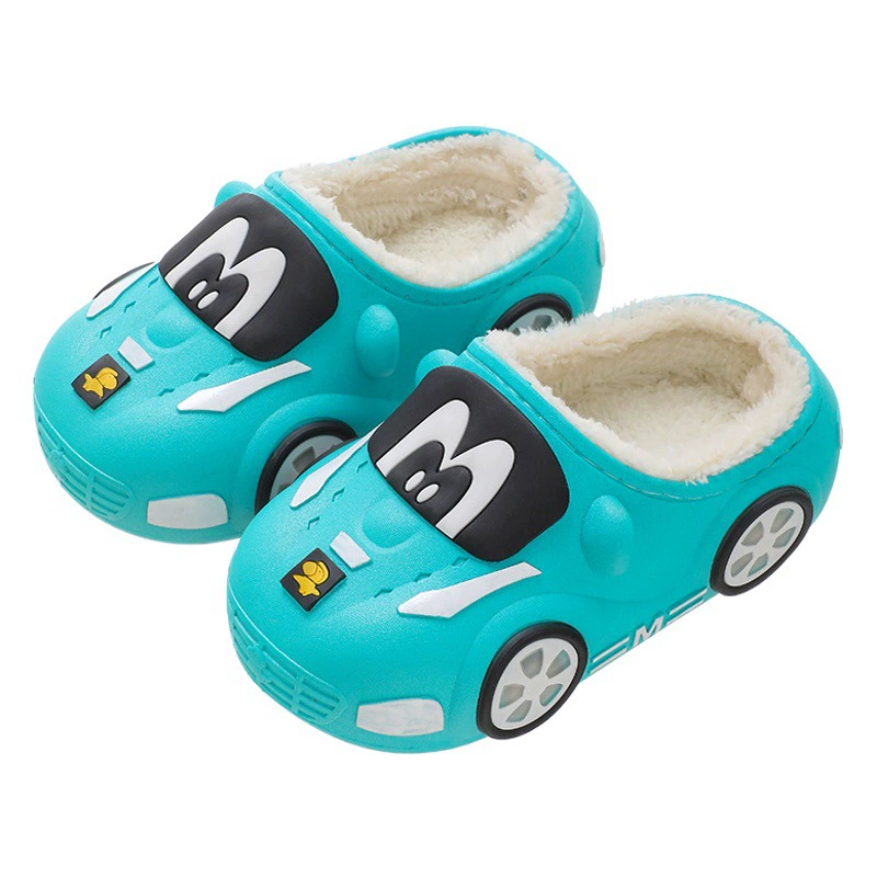 Зимние Детские хлопковые тапочки для мальчиков и девочек, непромокаемые милые домашние Нескользящие Теплые сумки с мягкой подошвой на флисовой подкладке и хлопковыми тапочками