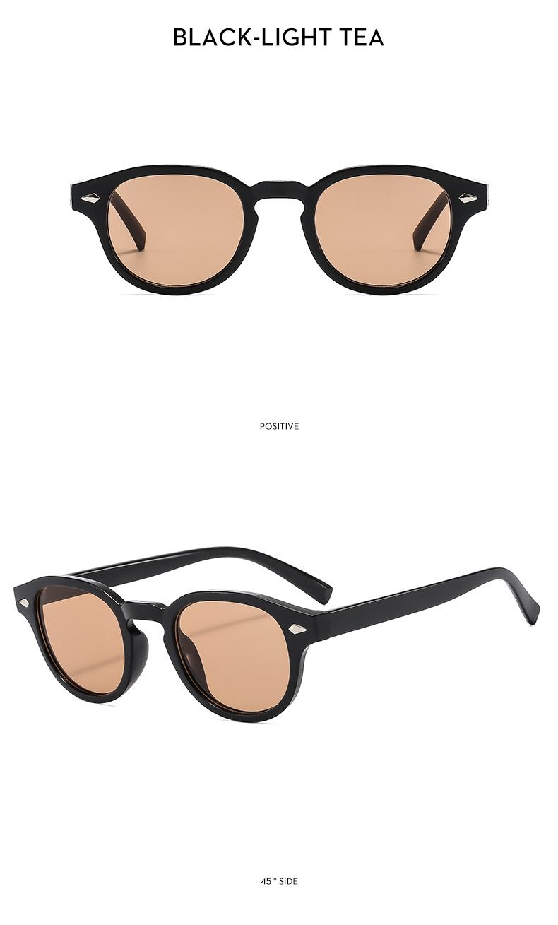 24g Weight Full Frame Glasses Structure Sunglasses Classification Ac, UV400 Protection Lens Material Round Frame Glasses Style Outdoor, Travel Occasion Solid Color Pattern Men's Gender IG Style, Streetwear Style Grey, Black Color IG Style Streetwear Solid Color Ac UV400 Protection Round Frame Full Frame Men's Sunglasses 15