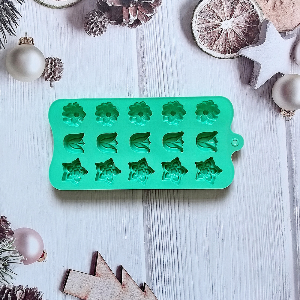 15 3 tipos de chocolate tulipas 680 molde de silicona dulces pudín molde de postre pastel para hornear