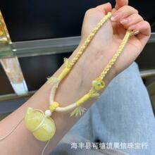 天然蜜蜡葫芦吊坠项链满蜡白花器型饱满立体搭配蜜蜡桂花厂家批发