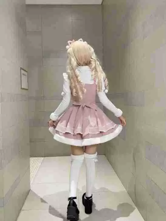 Платье Lolita JSK, демисезон, три цвета (черный, фуксия, кофе), оборчатая юбка