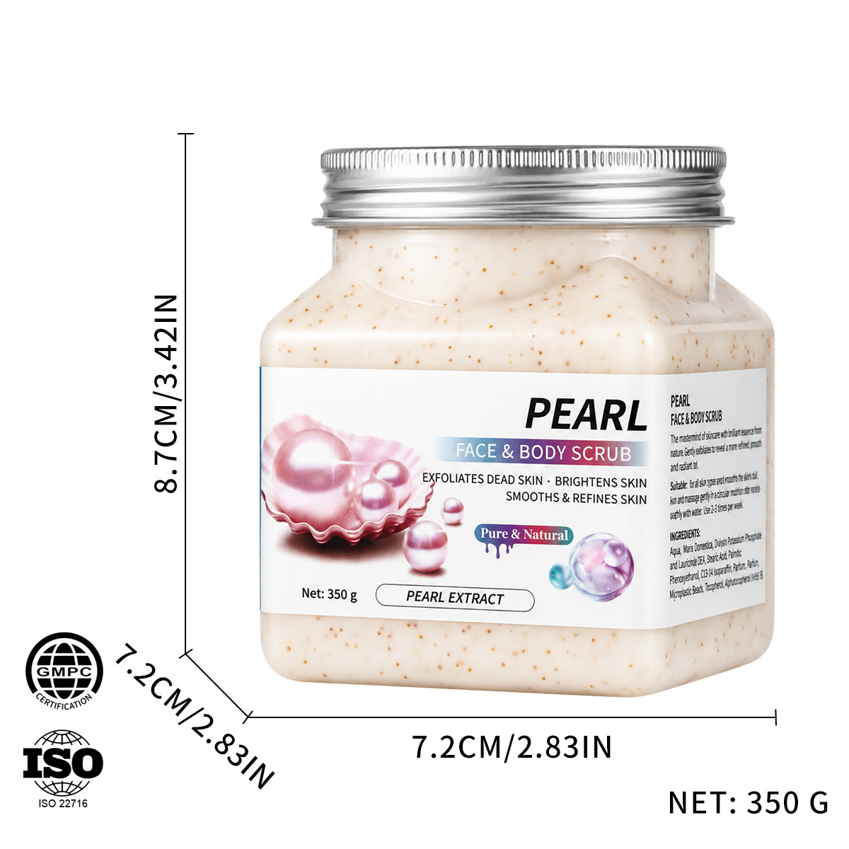 Pearl scrub 350g [packing quantity: 72pcs/ctn, preferred source for foreign trad…