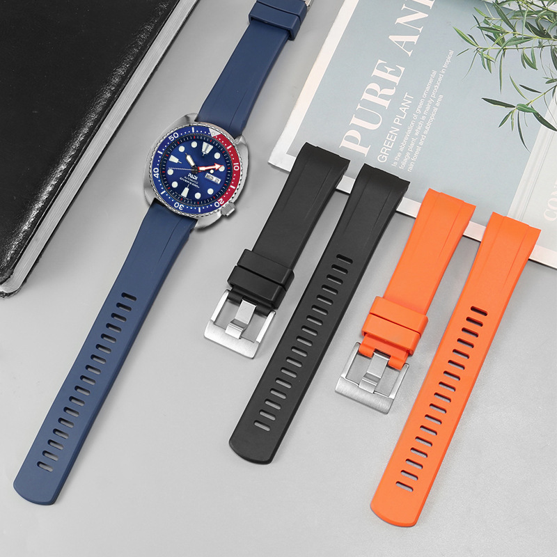 Fluorine rubber watch strap suitable for Seiko PROSPEX series PADI abalone SRPE99K1 silicone watch chain 22mm