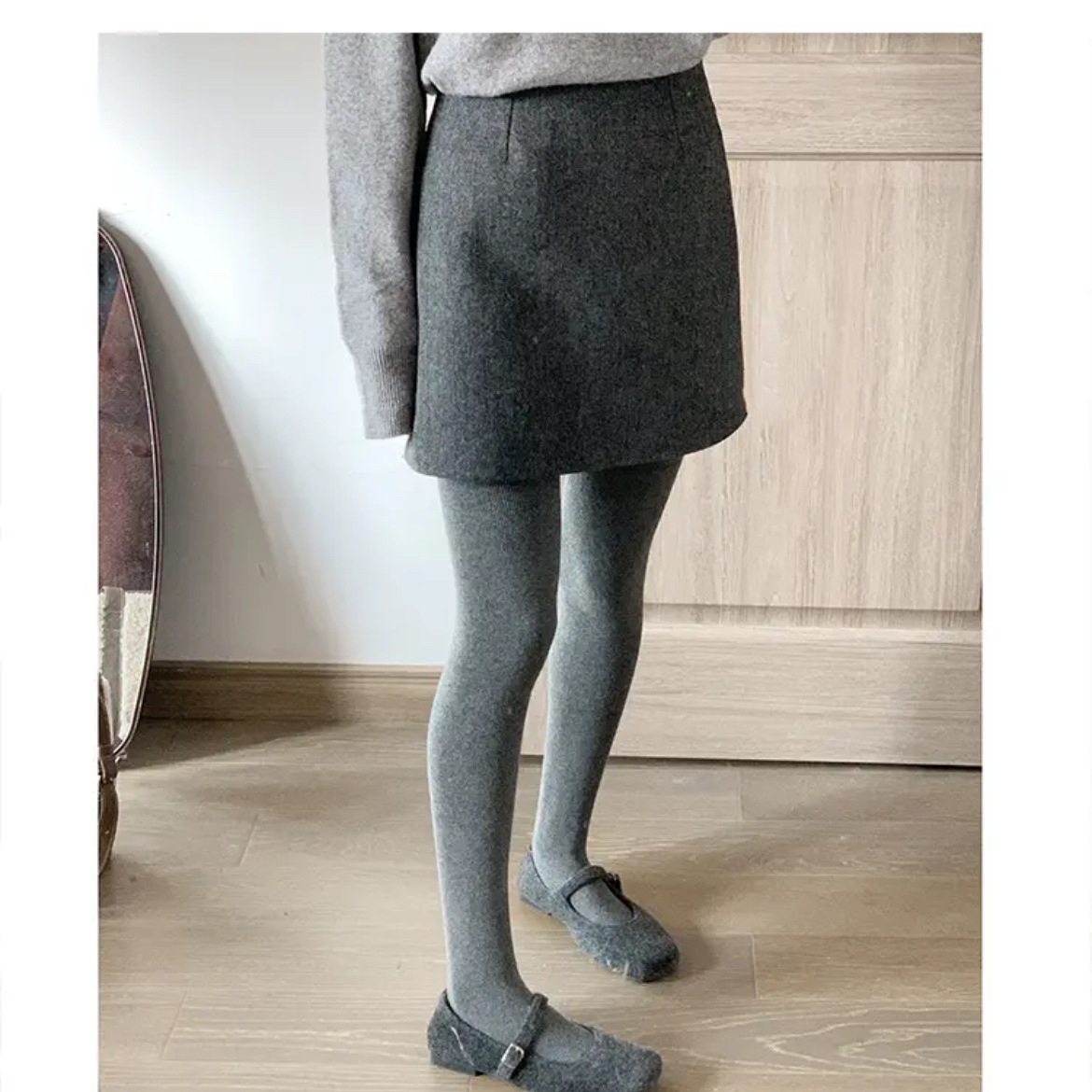 灰色毛呢半身裙女2024秋冬季外穿打底小个子a字包臀短裙修身显瘦