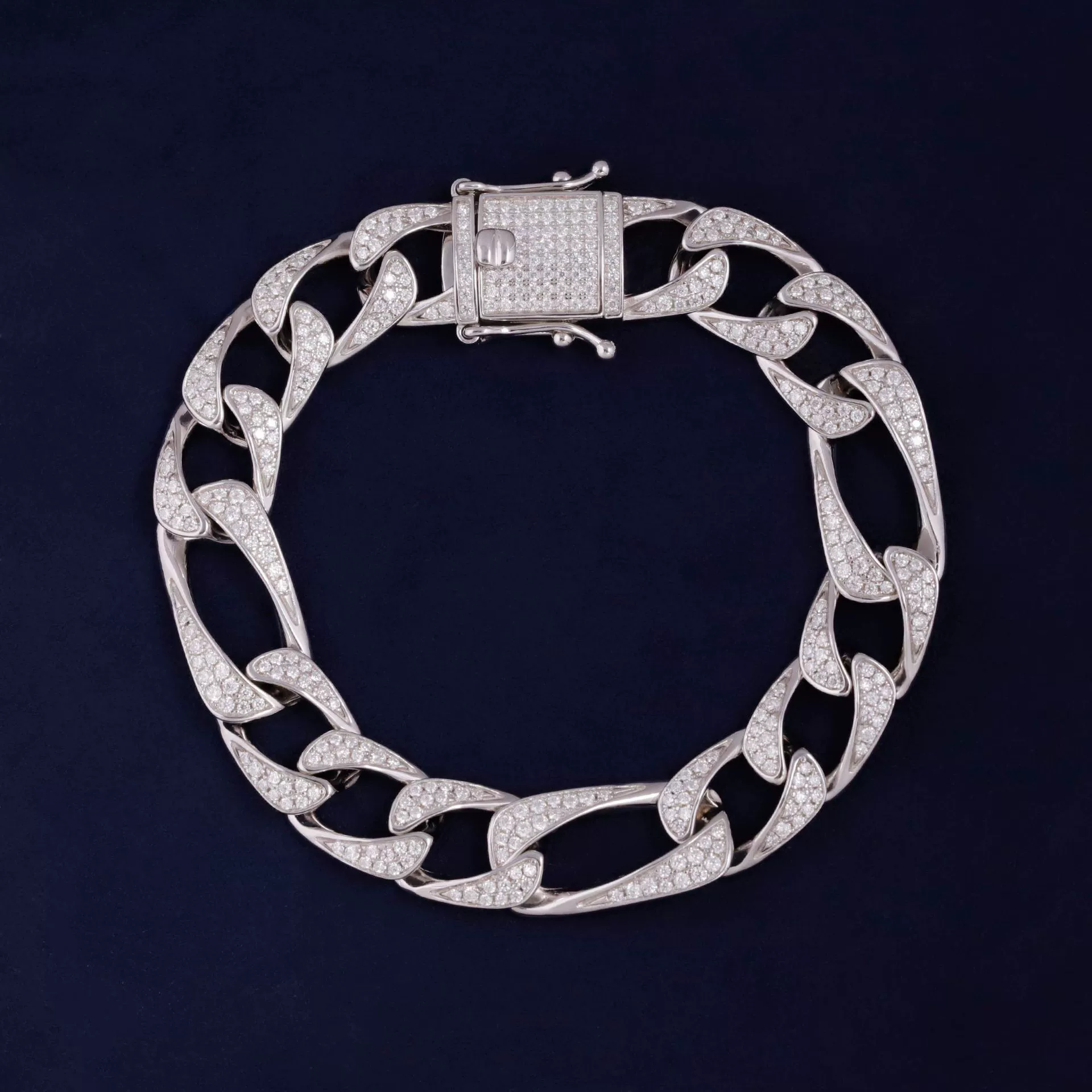 Европейско-американский браслет в стиле хип-хоп из серебра S925 с кубинской цепью, инкрустированный муассанитом цвета D, персонализированный модный новый мужской браслет