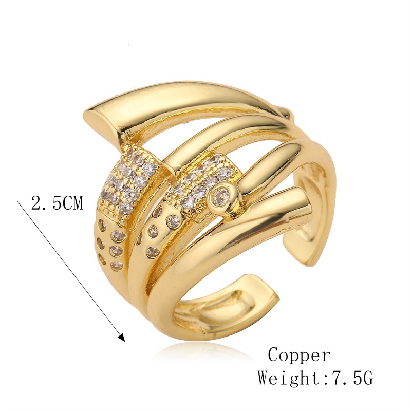 15g Weight Zircon Inlay Material Open Rings Classification Adjustable Ring Size 1 Piece Quantity Casual, Outdoor, Shopping Occasion Copper Material Heart Shape Pattern Women's Gender Inlay Design Basic, Modern Style, Classic Style Style Copper Basic Modern Style Classic Style Inlay Heart Shape Zircon Open Rings 7