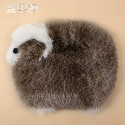 XY long wool sheep car Wool pad - silk-fog-brown-single-pad