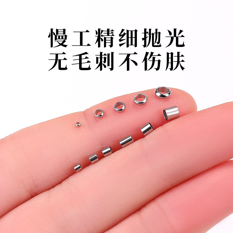 Cuentas de posicionamiento planas de acero inoxidable, cuentas espaciadoras recocidas, cuentas para bricolaje, collar de cuentas, pulsera, cuentas de titanio para fijación, accesorios