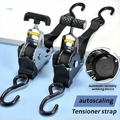 1pc 格納式ラチェットストラップ自己格納式タイダウンクロスボーダー