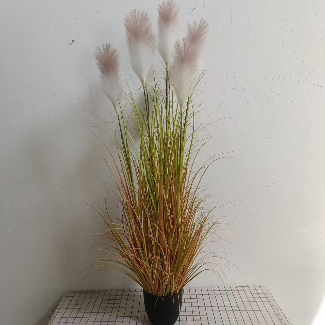 Plantas de caña artificiales verdes falsas plantas de césped decoración doméstica césped accesorios de fotografía decoración de suelo bonsai flores interior image 9