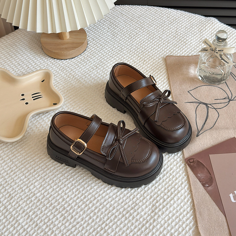 Niñas zapatos de cuero de estilo británico 2026 primavera y otoño nuevos zapatos de suela suave princesa marizhen para niños zapatos casuales de suela gruesa image 6