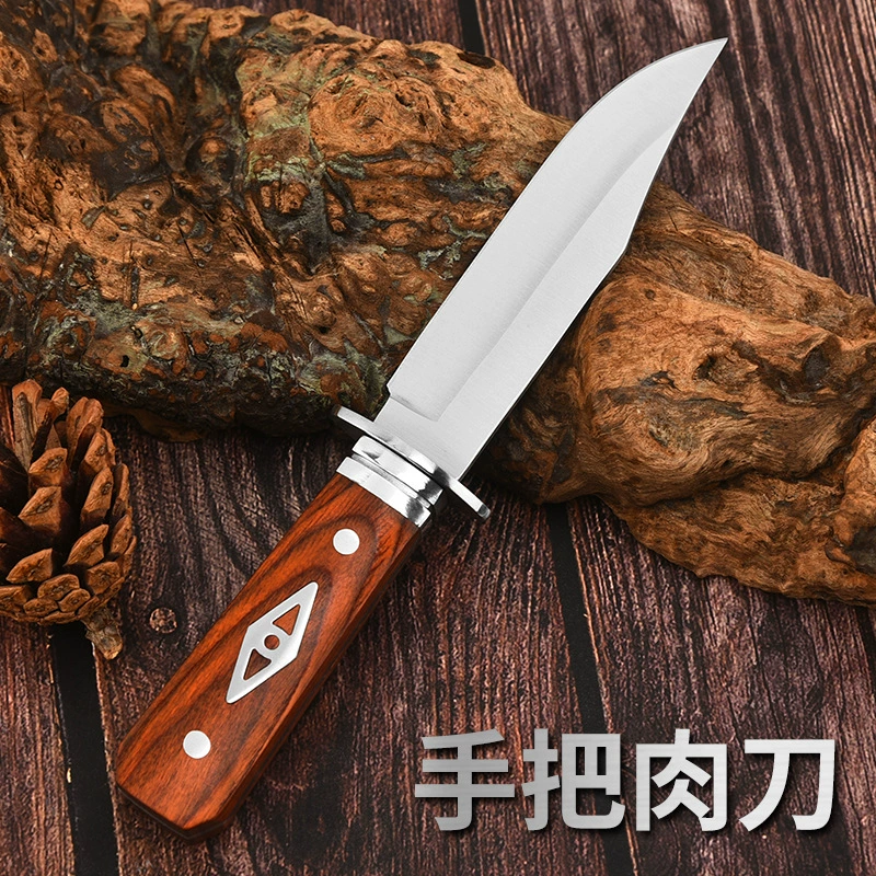 Монголийский ручной нож для мяса для пикника, кемпинга, барбекю, высок hardness углеродистой стали прямой нож, острый резной стальной нож для наружного использования