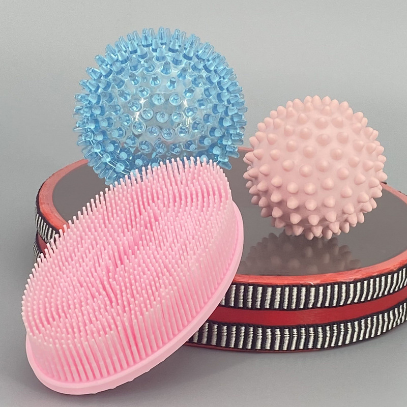 cepillo táctil tacto bola de masaje tacto niños entrenamiento sensorial tacto bola de baño acariciar juguetes equipo de rehabilitación W