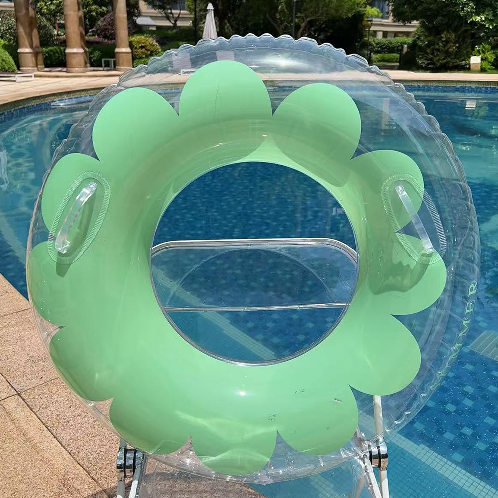 Transfronterizos ampliados con mango de barco de anclaje arco iris anillo de natación para adultos anillo de natación infláble arco iris de gran tamaño para hombres y mujeres