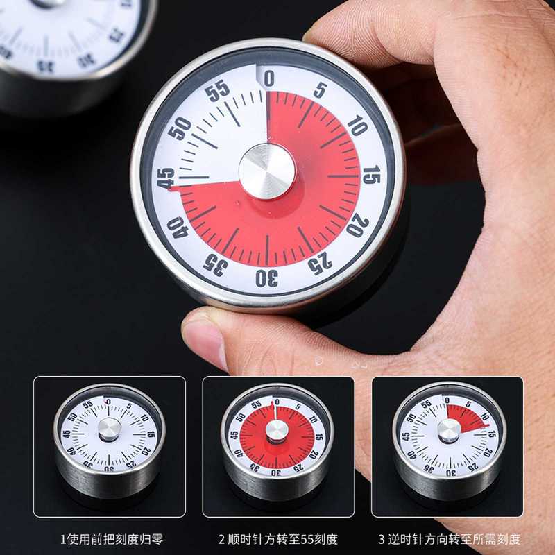 厨房计时器机械定时器电磁铁上学生时间管理提醒器烘焙闹钟大声音|undefined
