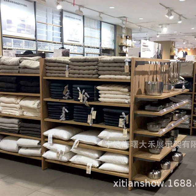 宁波货架展览器材服装店展架全木制商店展柜商场精品货柜中岛架