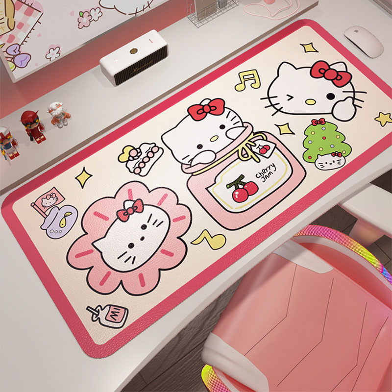 ハローキティ漫画かわいい厚みのあるコンピュータマウスパッドゲームオフィス漫画スタイル滑り止め吸収性デスクマットは発送可能です|undefined