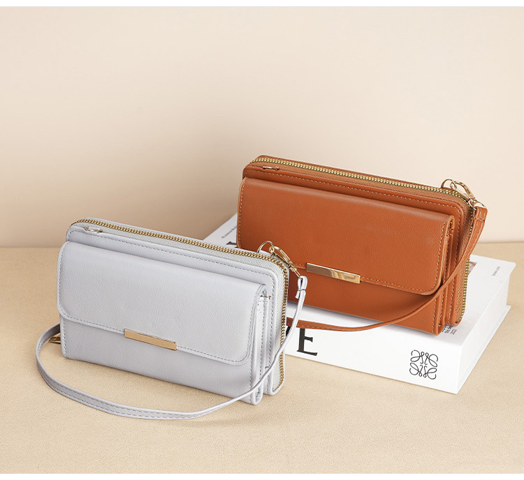 Women's Pu Leather Solid Color Elegant Basic Square Zipper Shoulder Bag Crossbody Bag Coin Purse display picture 2