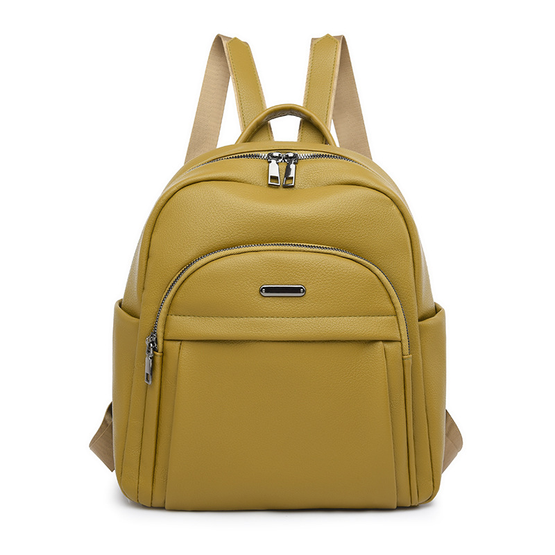 Bolsos para mujer 2023 nueva mochila de PU para mujer literaria y artística, mochila de viaje al aire libre simple de nicho, mochila escolar de moda