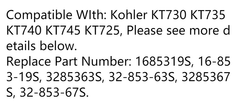 Kohler 7000 Series Kt725 Kt730 Carburetor Kt740 Kt745 22-26Hp