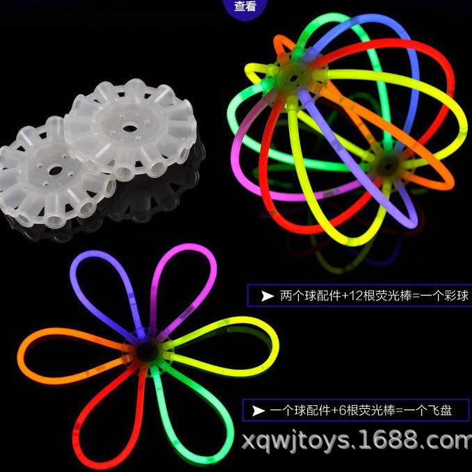 Accesorios de varilla fluorescente varilla luminosa modelado varilla flash plástico con conector gafas de cabello conector de linterna brillante