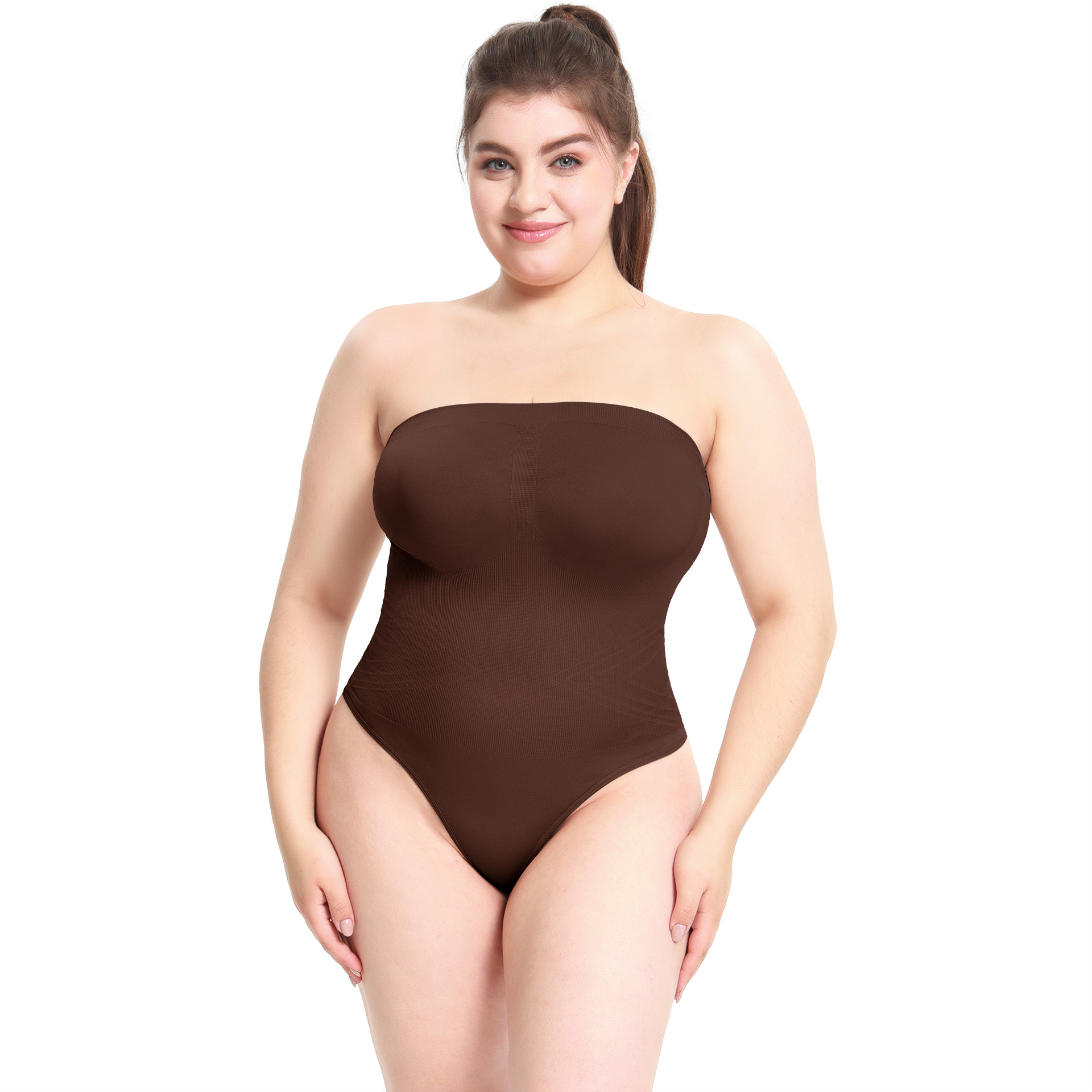 Mono de mujer estilo europeo y americano, body de punto ajustado sin costuras con tirantes desmontables, top bustier para un look atrevido.