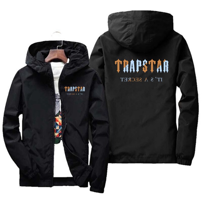 TRAPSTAR letter printed spring and autumn men's coat new casual sports plus size men's trench coat a generation of hair TRAPSTAR letter printed spring and autumn men's coat new casual sports plus size men's trench coat a generation of hair