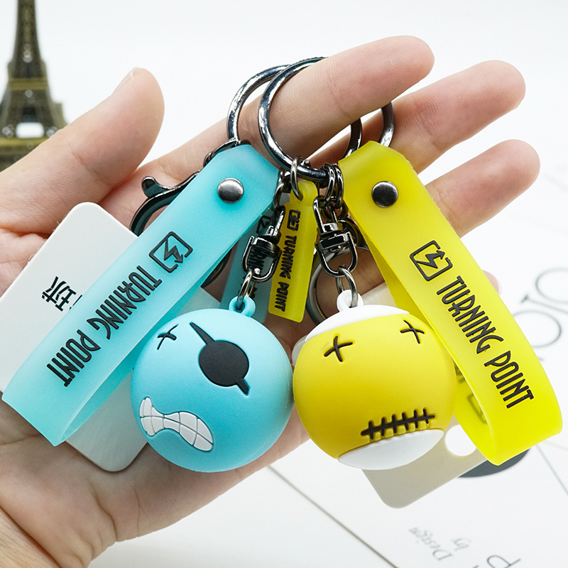 香港TP台球卡通钥匙扣挂件 实心钥匙挂件软胶公仔汽车创意礼品