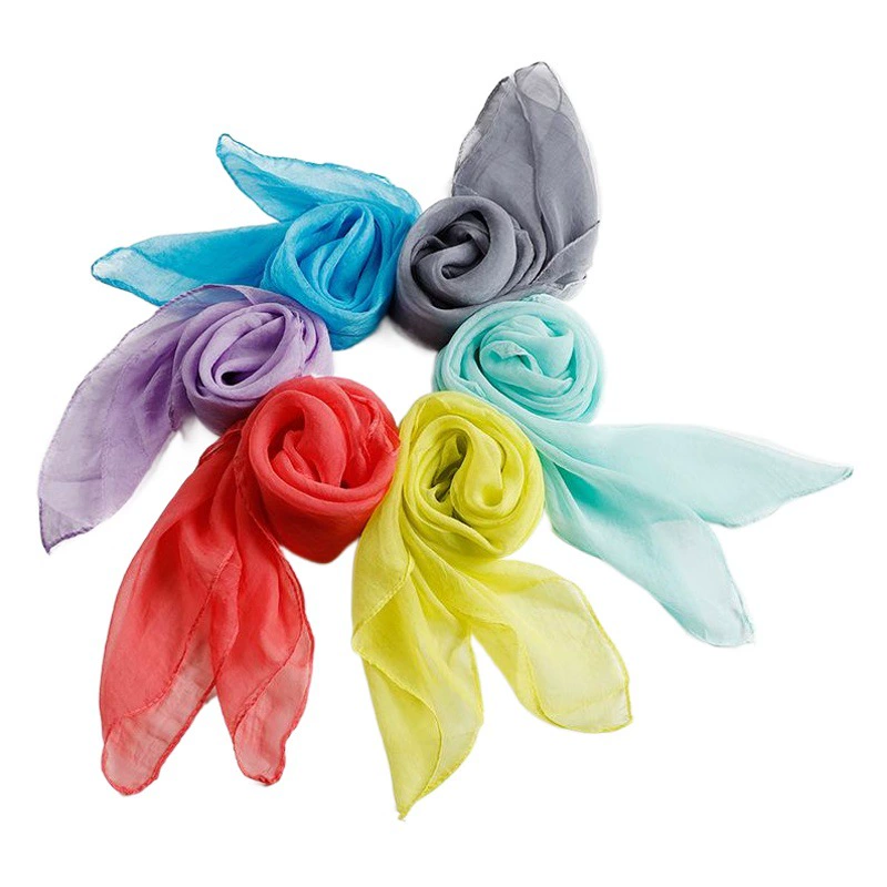 Маленький квадратный шарф Шифоновый весенне-осенний женский шарф Южная Корея Универсальный осенне-зимний шарф Весенний тонкий маленький шарф Летний сплошной цвет