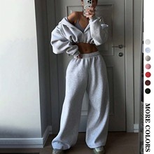 2025秋冬新款亚马逊欧美外贸女装时尚长袖运动休闲卫衣套装两件套