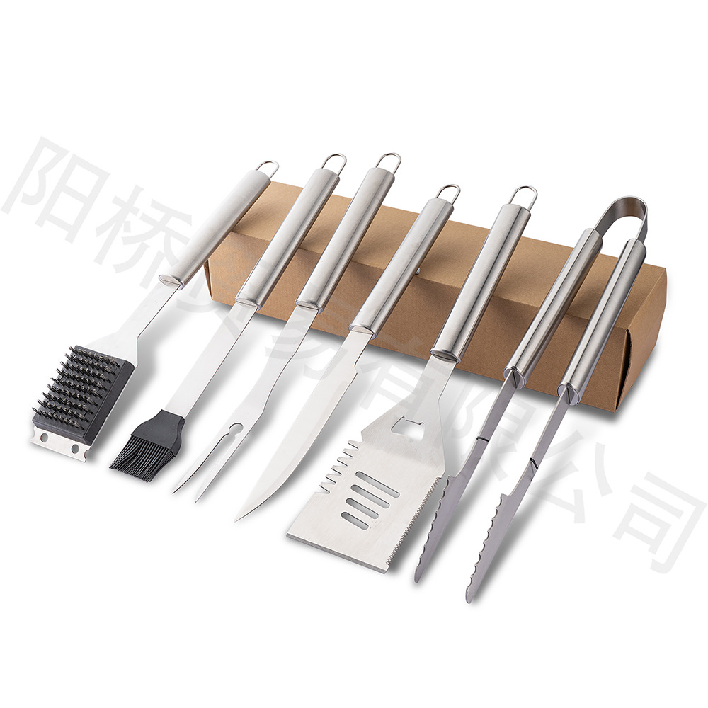 Fábrica al por mayor herramientas de barbacoa de 26 piezas de acero inoxidable para hornear conjunto de bolsa de tela combinación de camping utensilios de barbacoa al aire libre