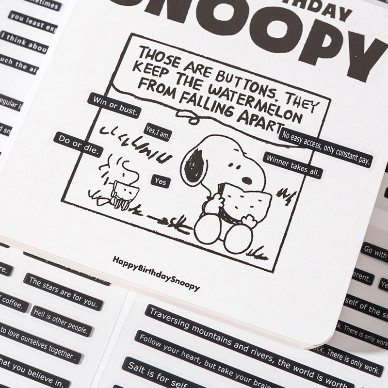 Glyph Joy pegatinas transparentes impermeables para mascotas transfronterizas alfabeto inglés pegatinas de libro de mano pegatinas populares diarias en inglés