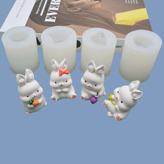 Cute Little White Rabbit Aroma Diffuser, Plaster & Silicone Mold — Rabbit-Shaped Fondant, Chocolate, DIY Candle, Clay, and Epoxy Resin Molds