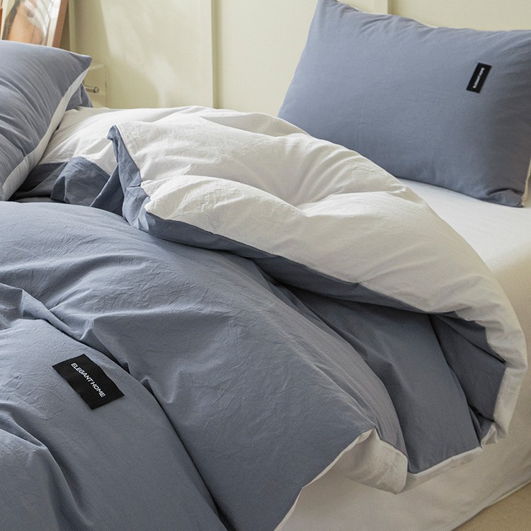 ins algodón puro cuatro piezas simple bordado sábanas de algodón cubierta de colcha de tres piezas para una sola persona 2025 nueva ropa de cama