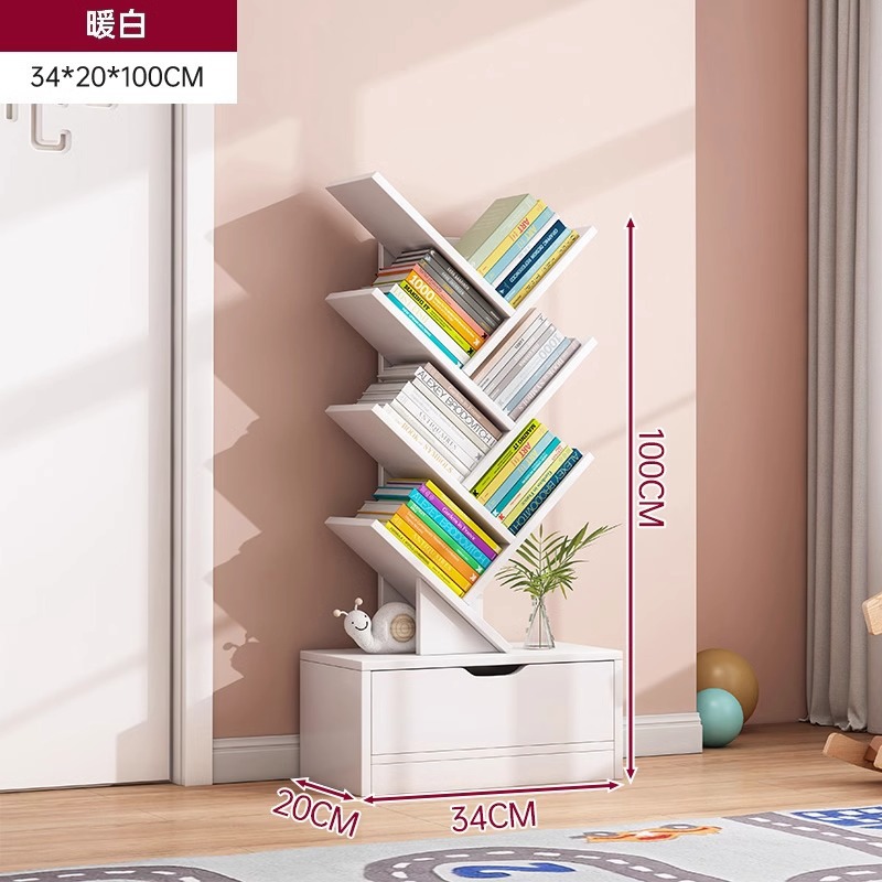 Estante de árbol simple estante de piso dormitorio contra la pared simple pequeño gabinete creativo moderno gabinete estrecho