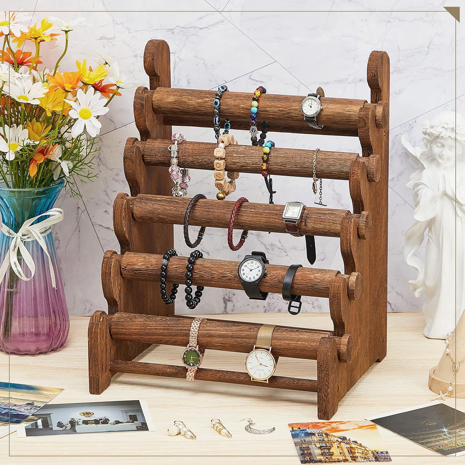 跨境木制手链支架多层木质手链展示架珠宝手镯珠宝收纳架商店展示