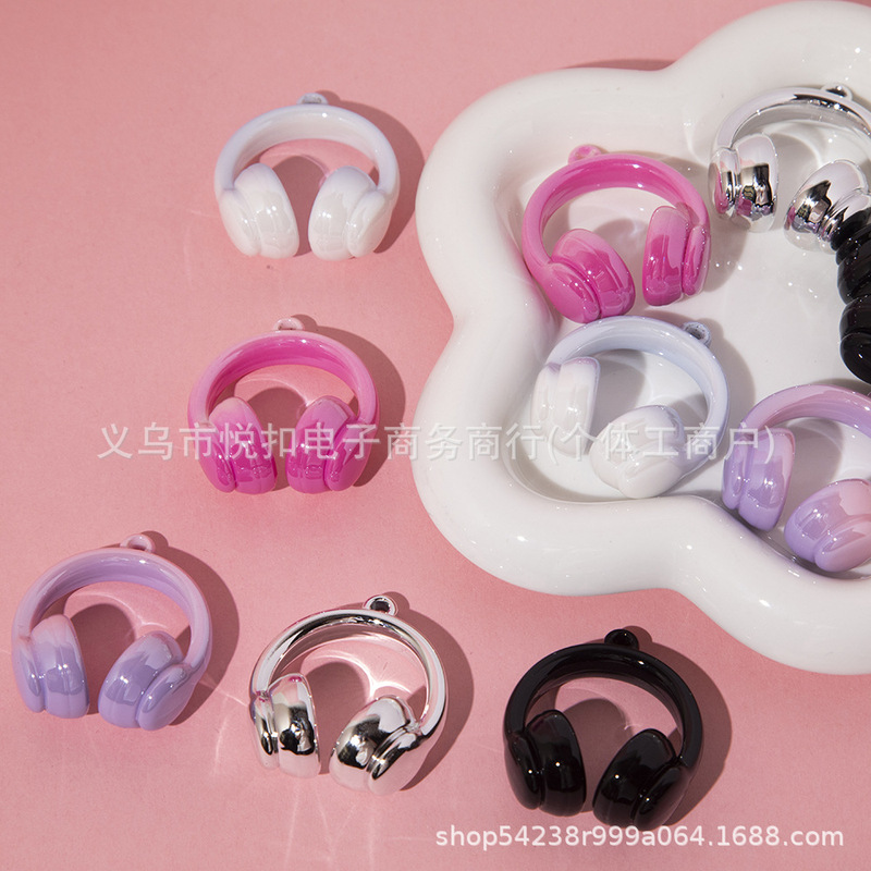 37Mm*42Mm Hanging Hole Gradient Large Earphone Mobile Phone Key Chain Bag Hanging DIY Handmade Jewelry Accessories Material